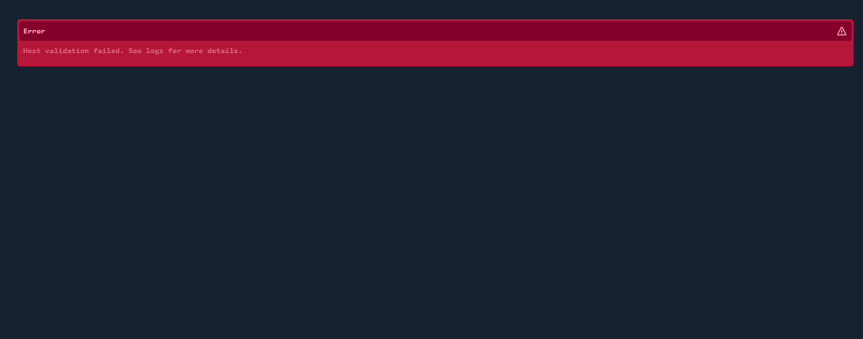 Homepage Error